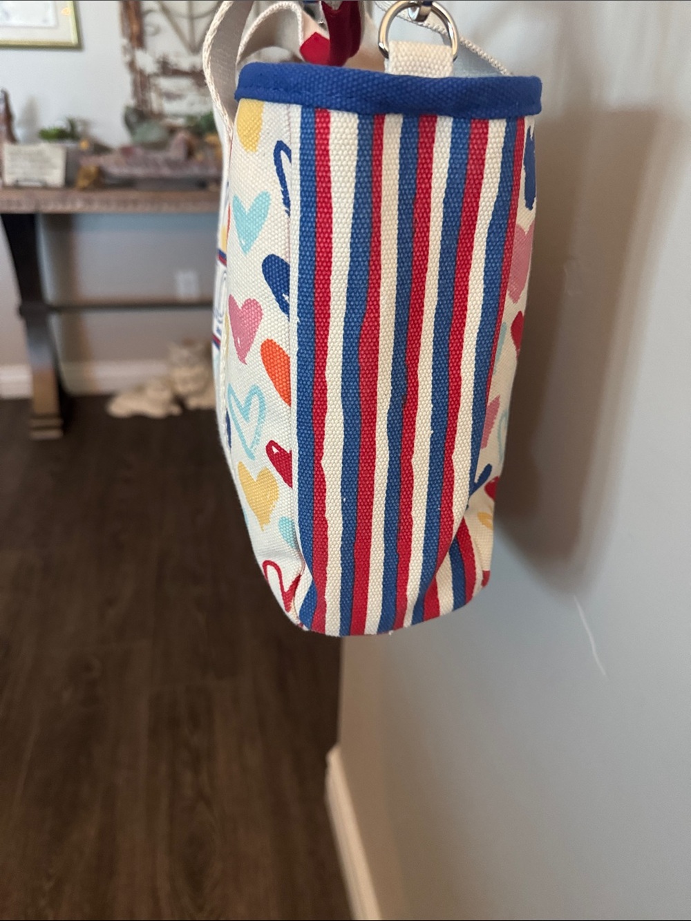Brighton LOVE Heart Canvas Crossbody Bag - Cream with Multicolor Hearts - Picture 3 of 7